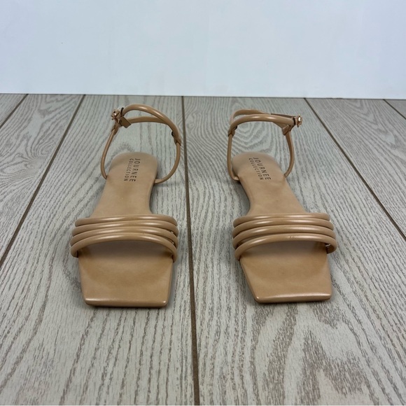 Journee Collection Womens Lyddea Buckle Multi Strap Sandal 9.5 Mocha $70 - Picture 2 of 7